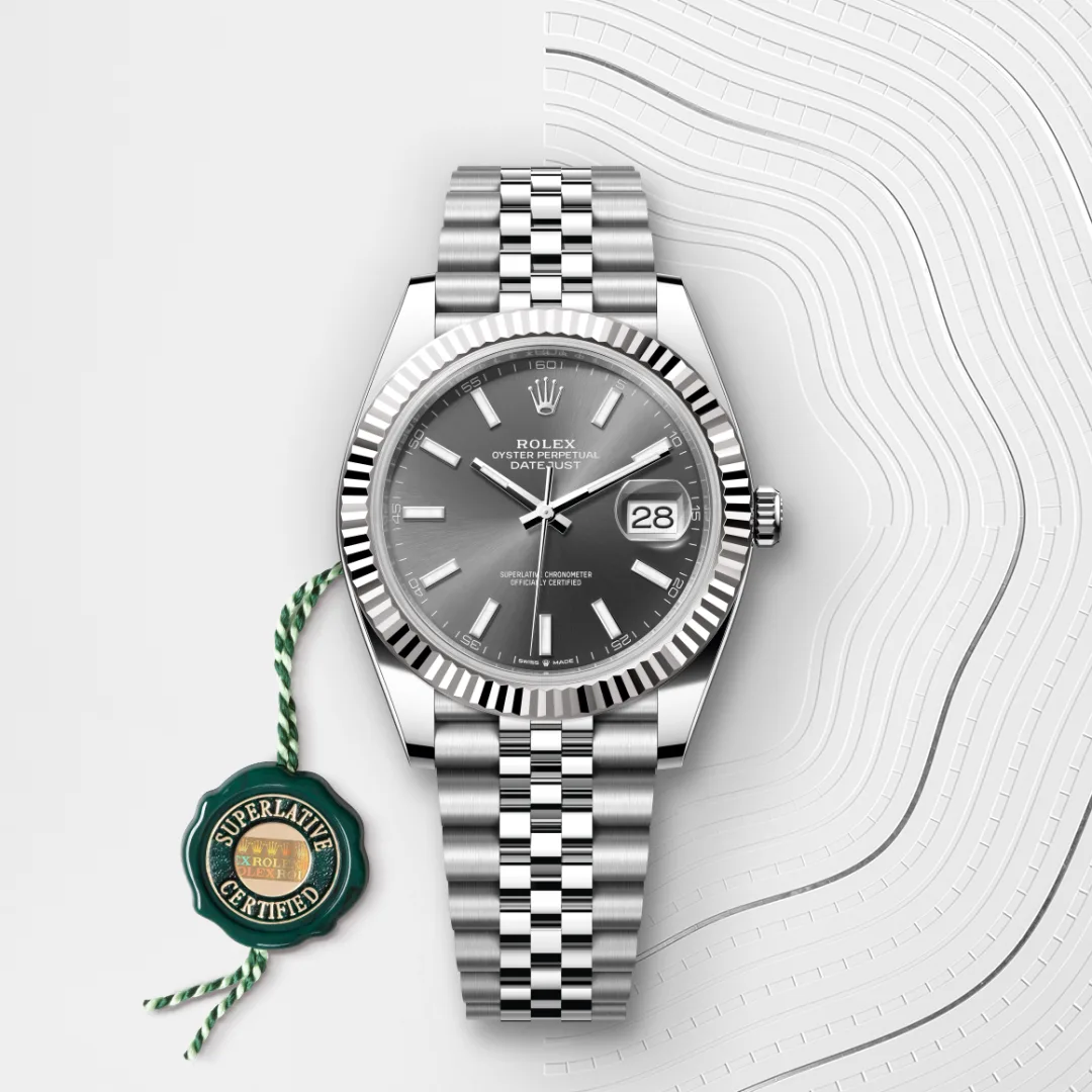 Rolex Datejust in White Rolesor - combination of Oystersteel and white gold, M126334-0014 - Verga 1947