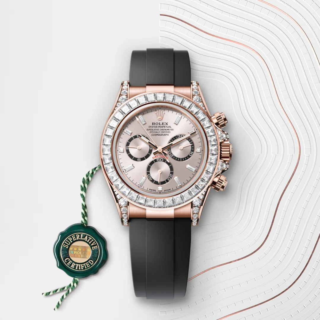 Rolex Cosmograph Daytona in Oro Everose 18 ct, anse con diamanti, M126535TBR-0002 - Verga 1947