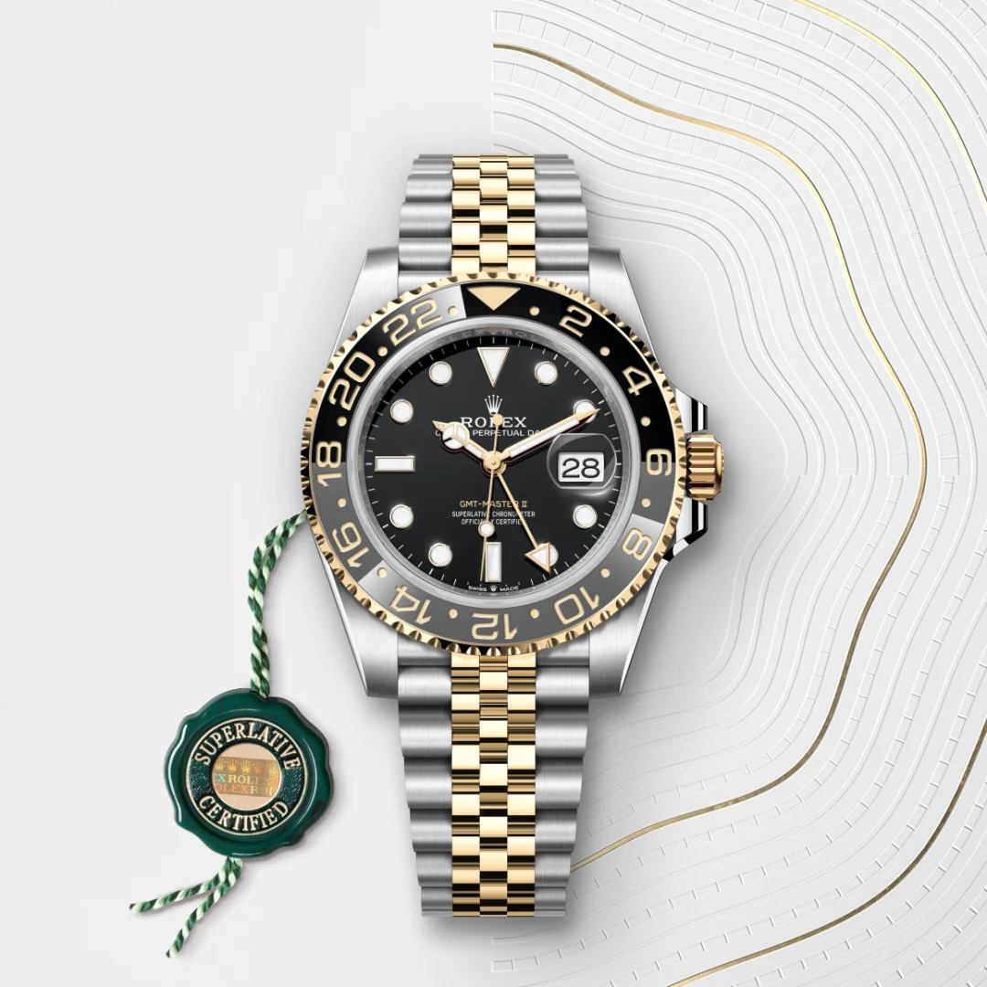 Rolex GMT-Master II in Rolesor giallo (combinazione di acciaio Oystersteel e oro giallo), M126713GRNR-0001 - Verga 1947