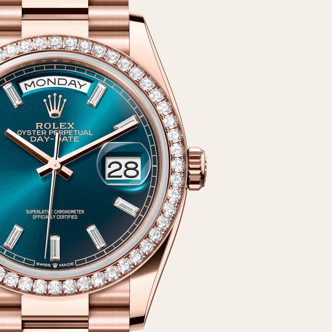 Rolex Day-Date in Oro Everose 18 ct, M128345RBR-0083 - Verga 1947