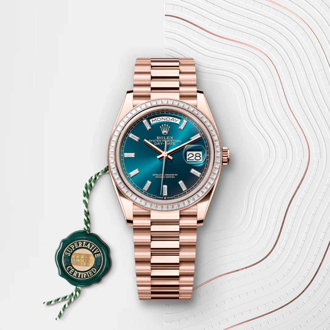 Rolex Day-Date in Oro Everose 18 ct, M128395TBR-0032 - Verga 1947