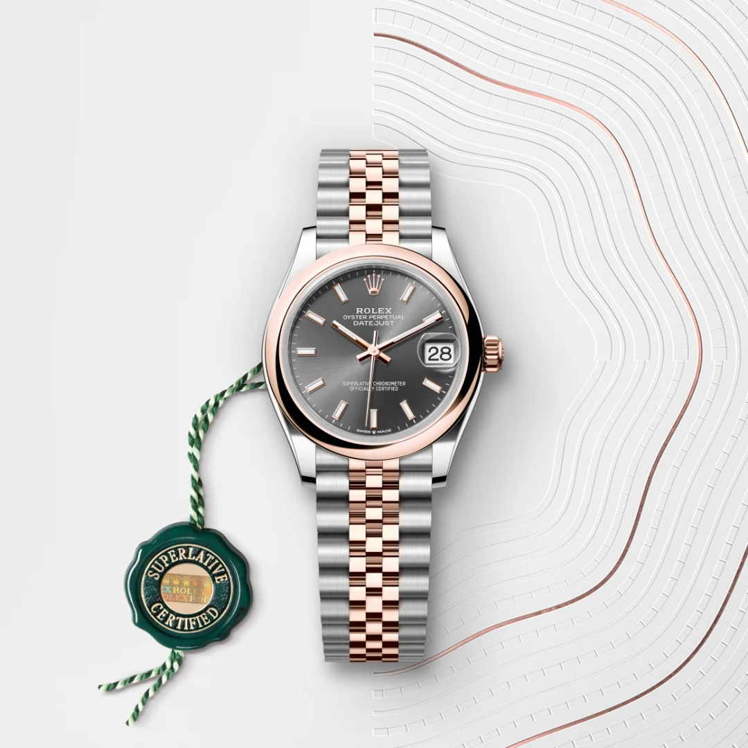 Rolex Datejust in Rolesor Everose (combinazione di acciaio Oystersteel e oro Everose), M278241-0018 - Verga 1947