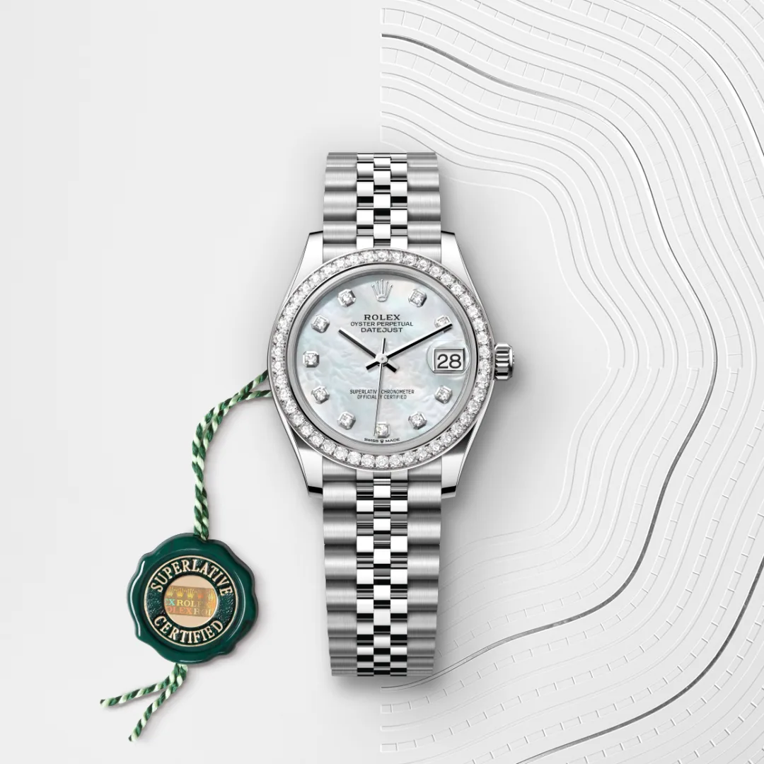 Rolex Datejust in White Rolesor - combination of Oystersteel and white gold, M278384RBR-0008 - Verga 1947