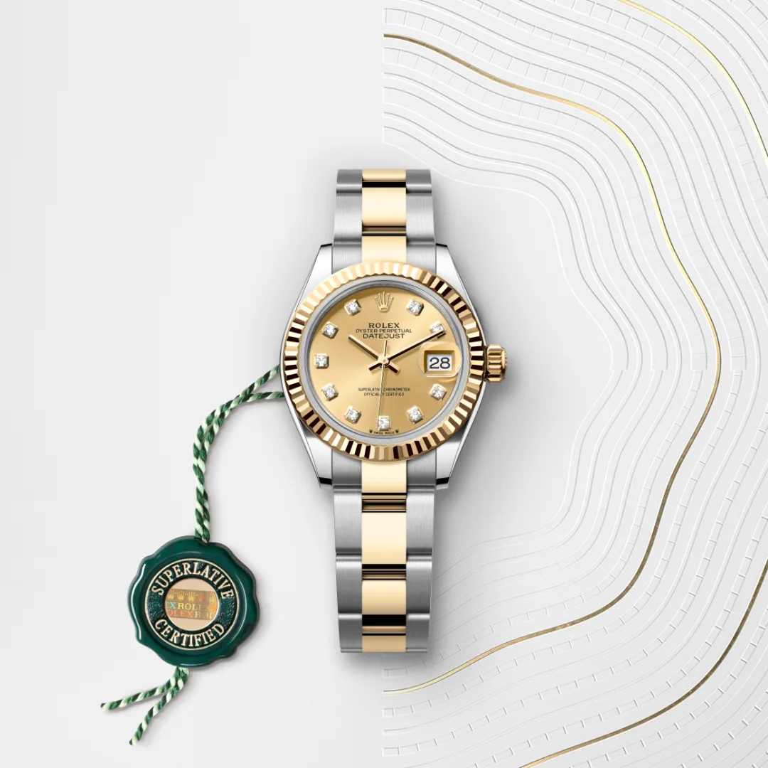 Rolex Lady-Datejust in Rolesor giallo (combinazione di acciaio Oystersteel e oro giallo), M279173-0012 - Verga 1947