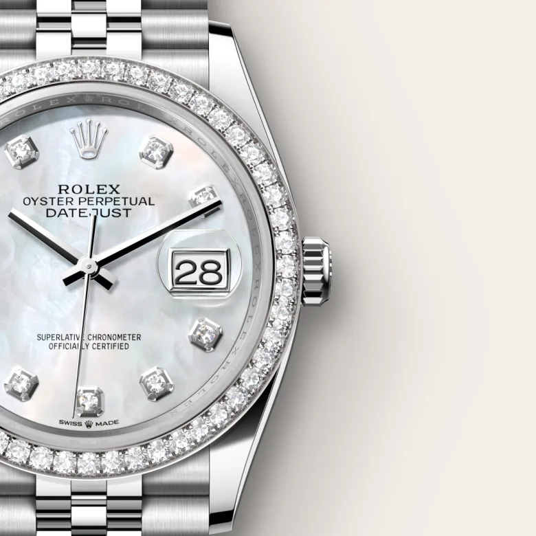 Rolex Datejust in Rolesor bianco (combinazione di acciaio Oystersteel e oro bianco), M126284RBR-0011 - Verga 1947