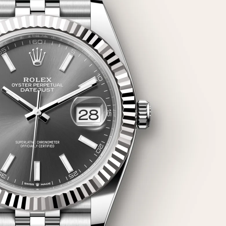 Rolex Datejust in White Rolesor - combination of Oystersteel and white gold, M126334-0014 - Verga 1947
