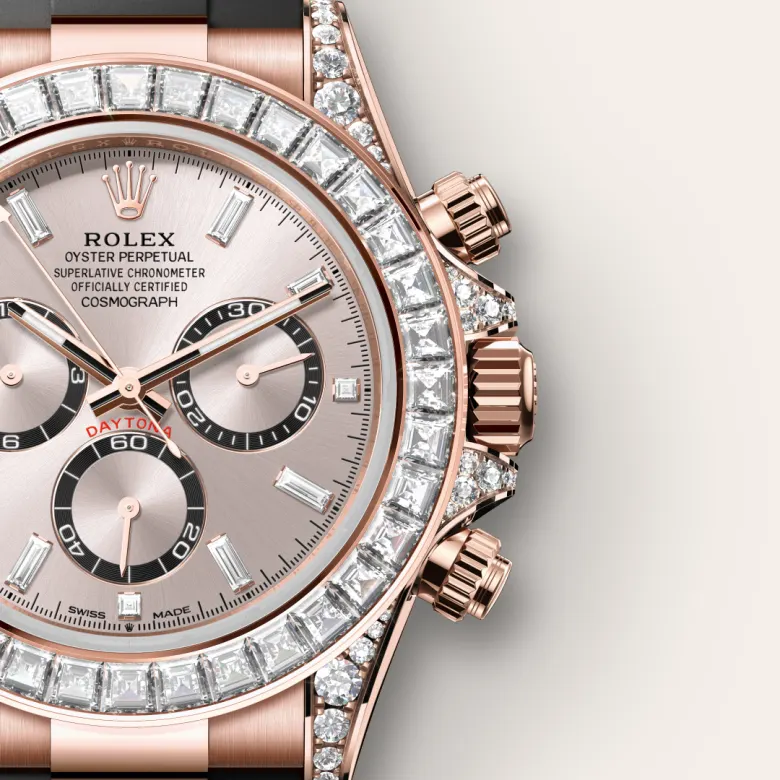 Rolex Cosmograph Daytona in Oro Everose 18 ct, anse con diamanti, M126535TBR-0002 - Verga 1947