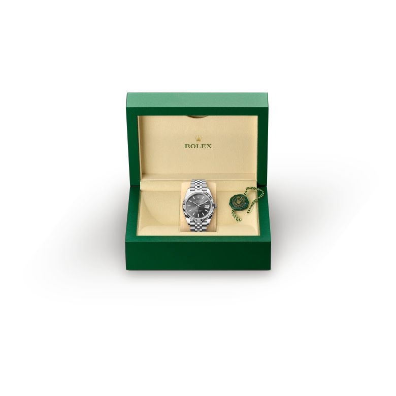 Rolex Datejust in White Rolesor - combination of Oystersteel and white gold, M126334-0014 - Verga 1947