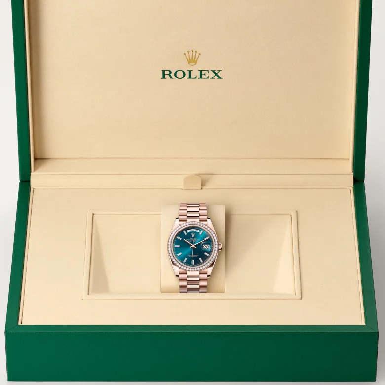 Rolex Day-Date in Oro Everose 18 ct, M128345RBR-0083 - Verga 1947