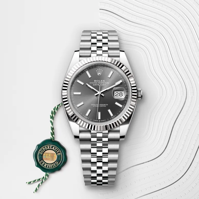 Rolex Datejust in White Rolesor - combination of Oystersteel and white gold, M126334-0014 - Verga 1947