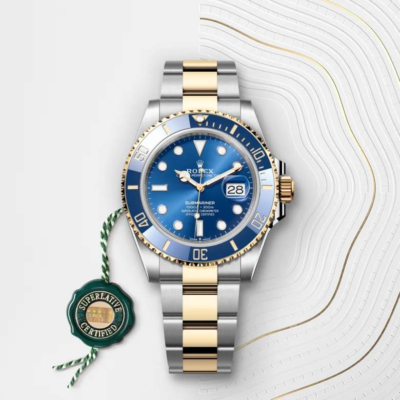 Rolex Submariner in Rolesor giallo (combinazione di acciaio Oystersteel e oro giallo), M126613LB-0002 - Verga 1947