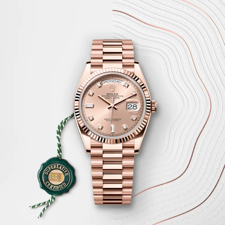 Rolex Day-Date in Oro Everose 18 ct, M128235-0009 - Verga 1947