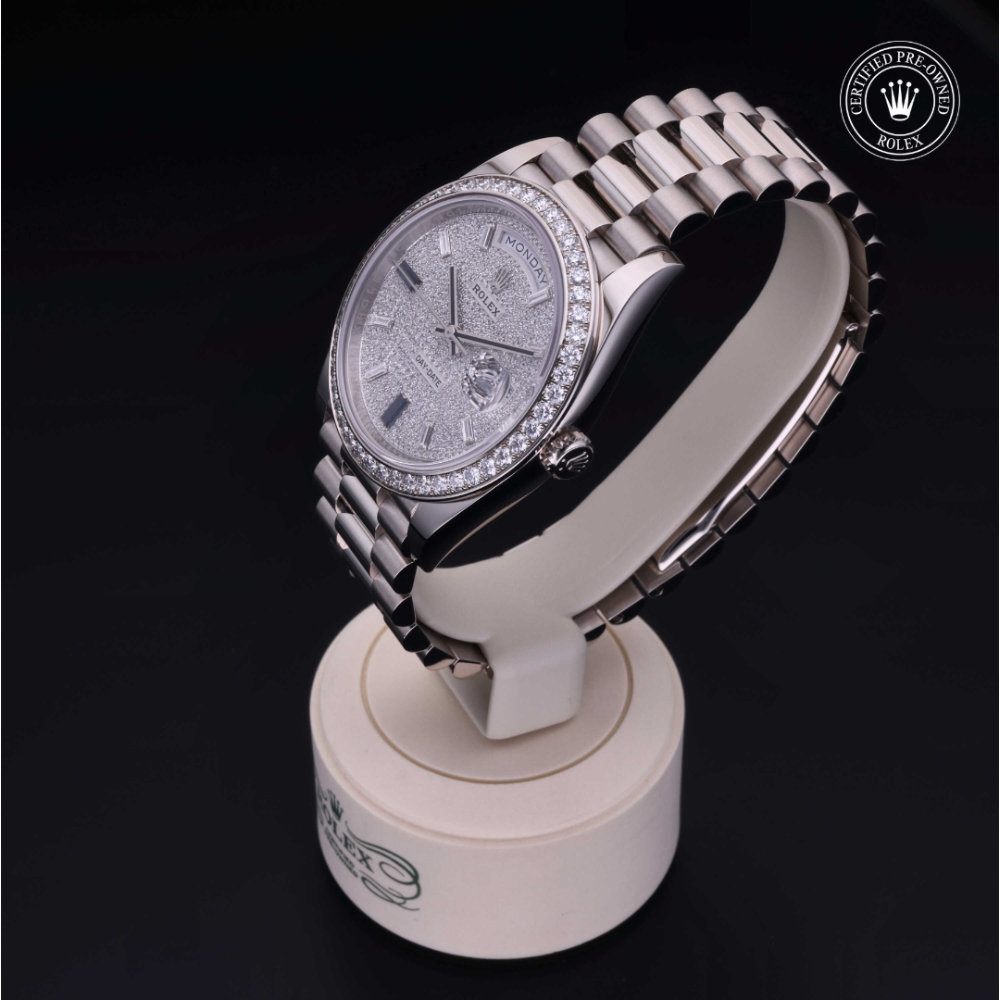 Rolex Certified Pre-Owned Oyster Perpetual 40 in Gold 18 Carat White, 228349RBR | Verga 1947