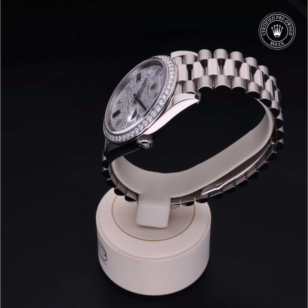 Rolex Certified Pre-Owned Oyster Perpetual 40 in Gold 18 Carat White, 228349RBR | Verga 1947