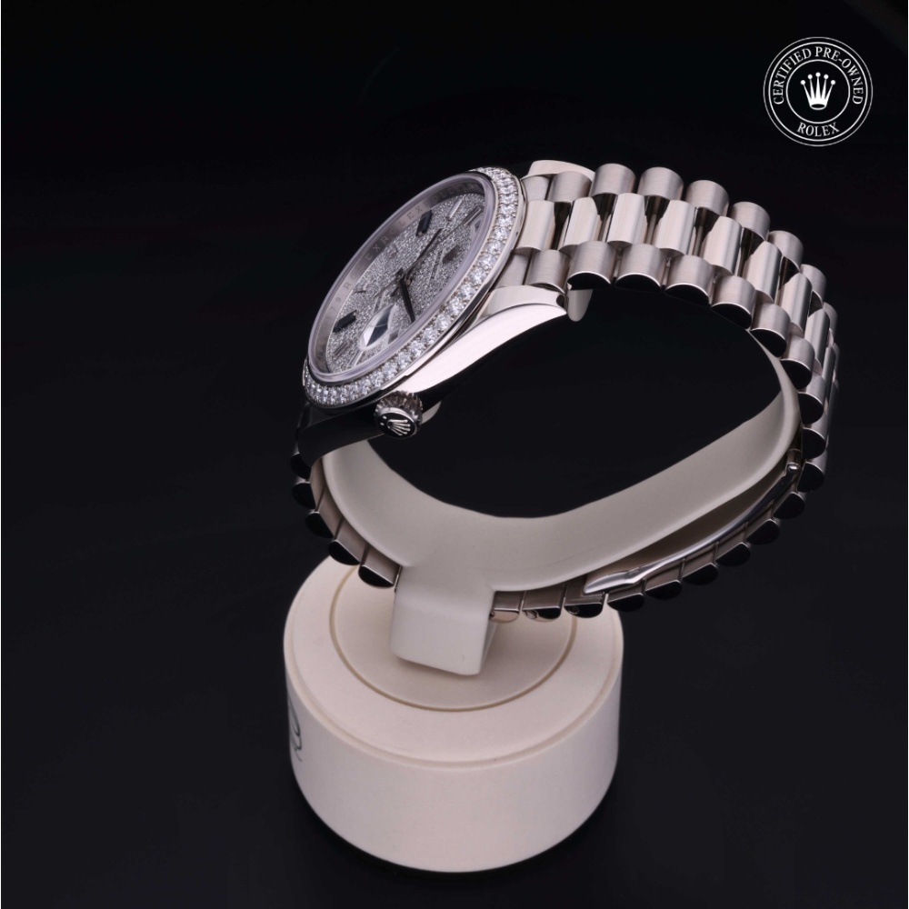 Rolex Certified Pre-Owned Oyster Perpetual 40 in Gold 18 Carat White, 228349RBR | Verga 1947