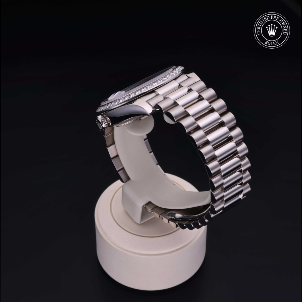 Rolex Certified Pre-Owned Oyster Perpetual 40 in Gold 18 Carat White, 228349RBR | Verga 1947