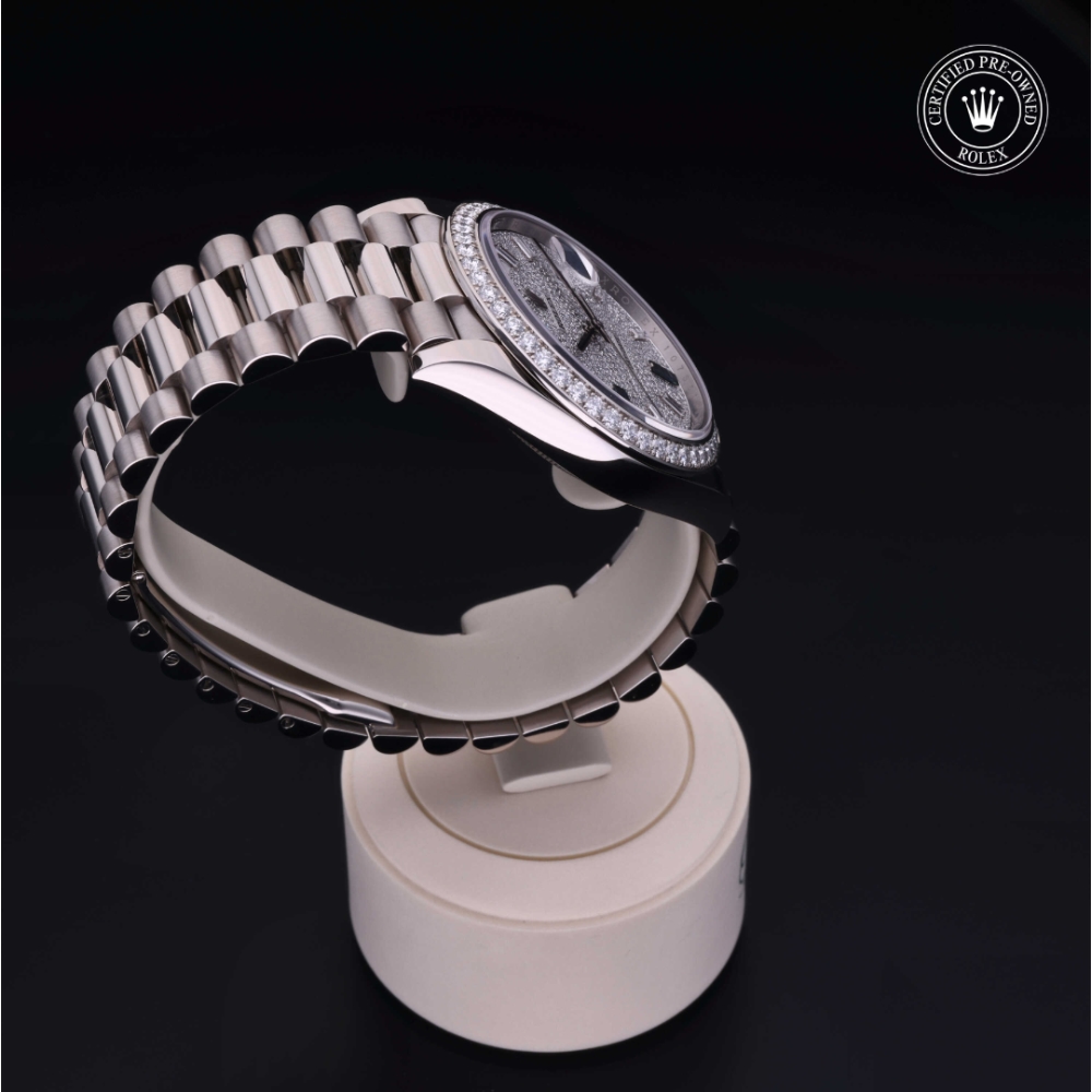 Rolex Certified Pre-Owned Oyster Perpetual 40 in Gold 18 Carat White, 228349RBR | Verga 1947