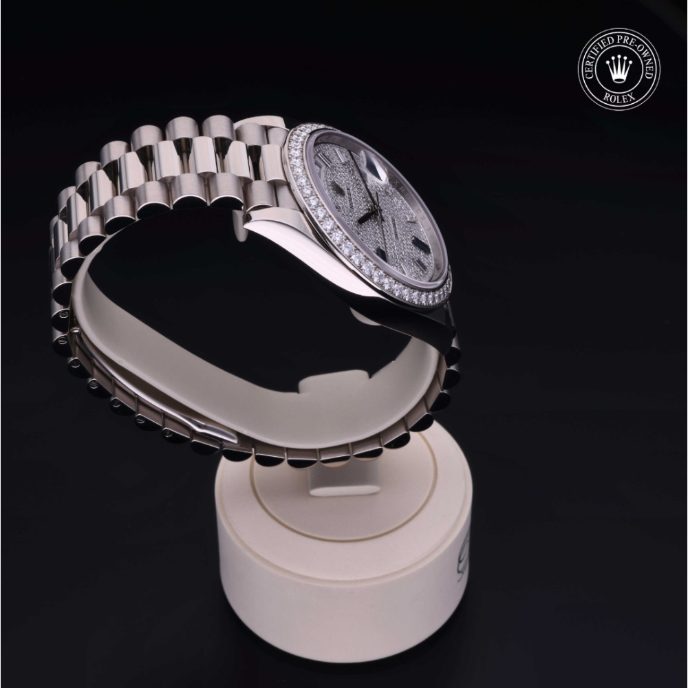 Rolex Certified Pre-Owned Oyster Perpetual 40 in Gold 18 Carat White, 228349RBR | Verga 1947