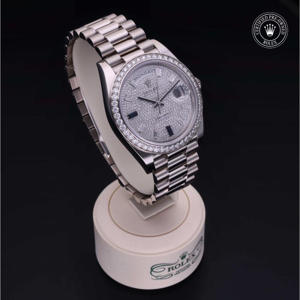 Rolex Certified Pre-Owned Oyster Perpetual 40 in Gold 18 Carat White, 228349RBR | Verga 1947