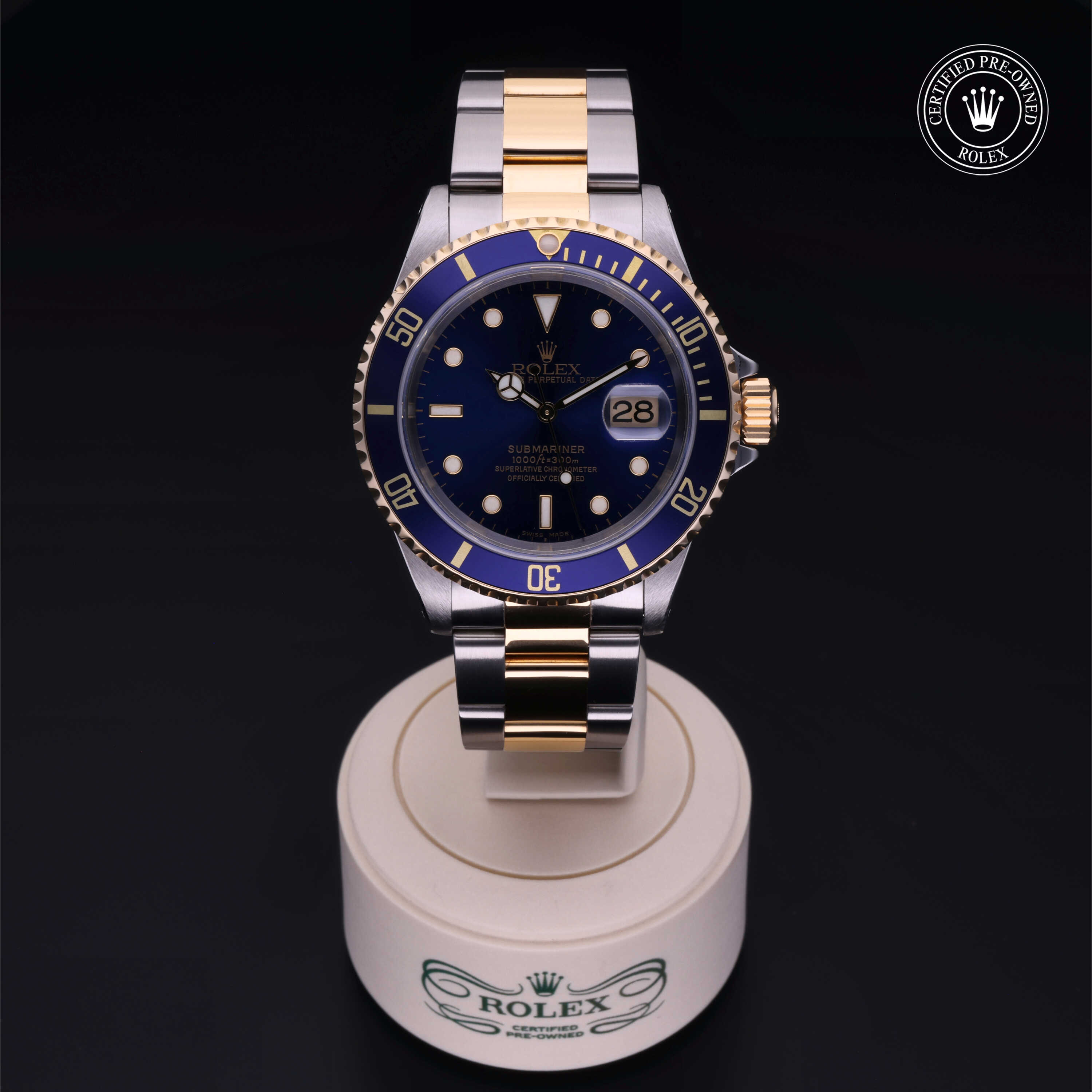 Rolex Certified Pre-Owned Oyster Perpetual 40 in Rolesor 18 Carat Yellow, 16613 | Verga 1947
